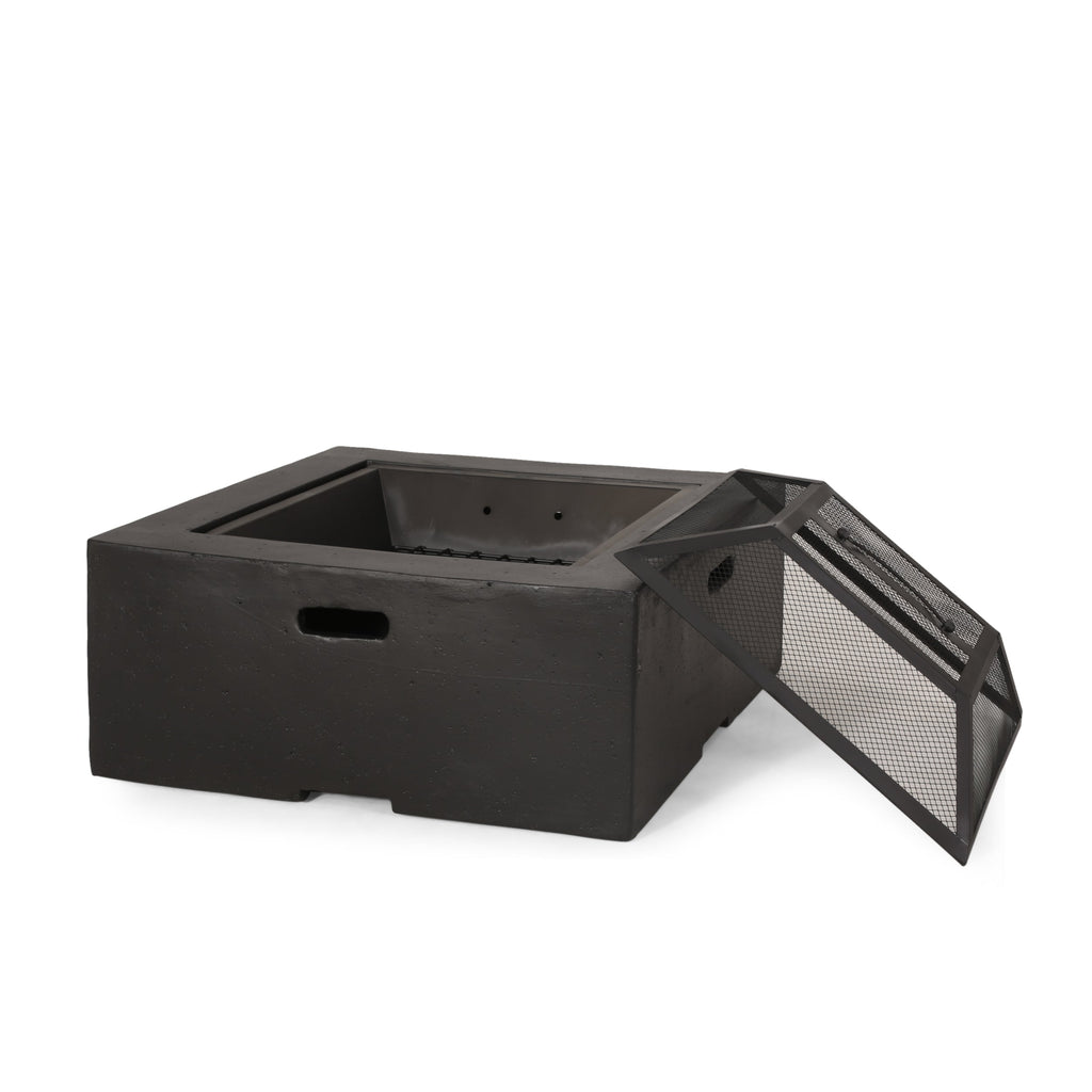 Outdoor 29" Square Wood-Burning Fire Pit