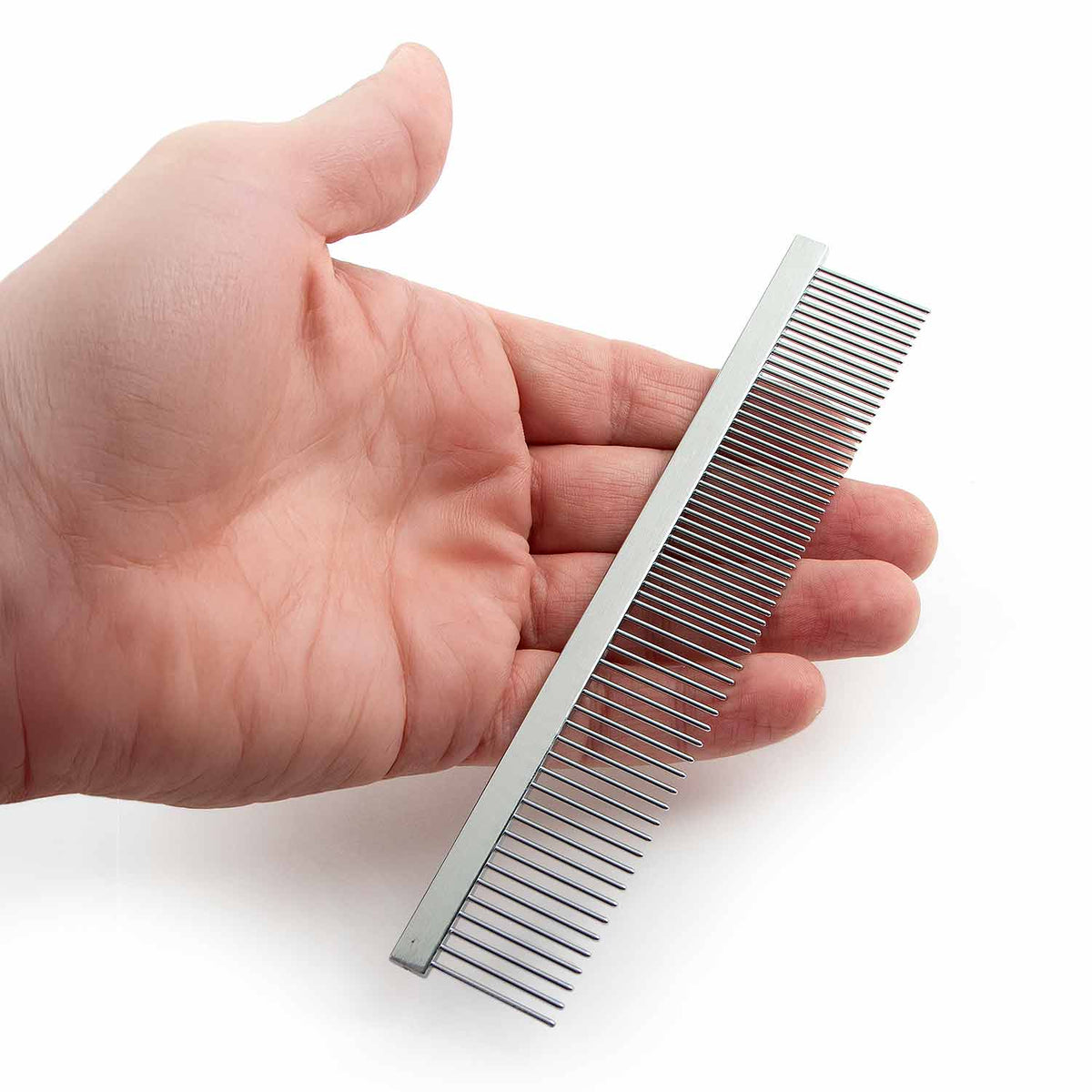 Jeffers Flat Back Steel Pet Grooming Comb