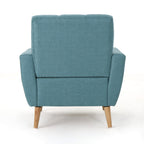 Mid Century Fabric Channel Stitch Club Chair with Channel Stitch Detail - Blue