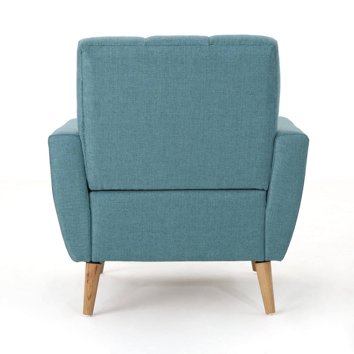 Mid Century Fabric Channel Stitch Club Chair with Channel Stitch Detail - Blue