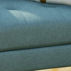 Mid Century Fabric Channel Stitch Club Chair with Channel Stitch Detail - Blue