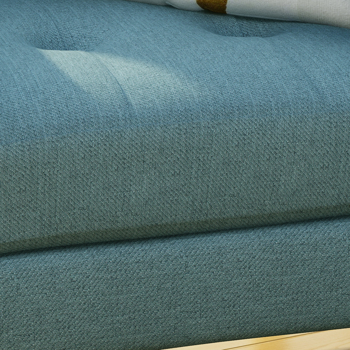 Mid Century Fabric Channel Stitch Club Chair with Channel Stitch Detail - Blue