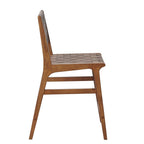 Nebuluxe Faux Leather Woven Counter Stool with Solid Wood Frame - Pecan