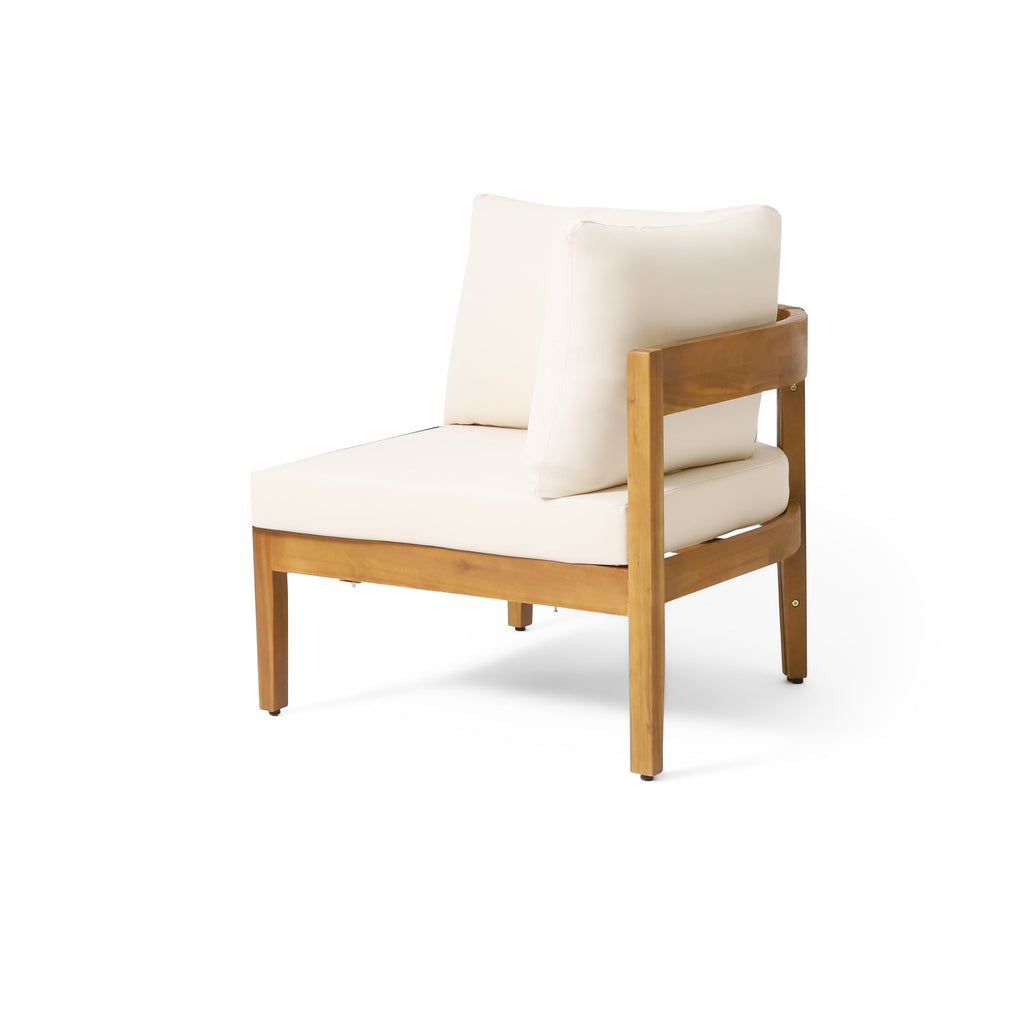 Brooklyn 3-Pieces Patio Conversation Set with Acacia Wood - Teak & Beige