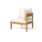 Brooklyn 3-Pieces Patio Conversation Set with Acacia Wood - Teak & Beige