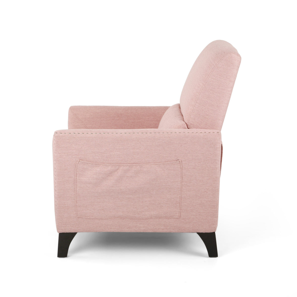 Pushback Recliner Chair with Side Pocket - Blush