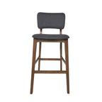 Mid-Century Modern Bar Chair Set with Rubberwood Frame - Charcoal