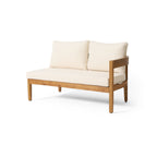 Brooklyn 3-Pieces Patio Conversation Set with Acacia Wood - Teak & Beige