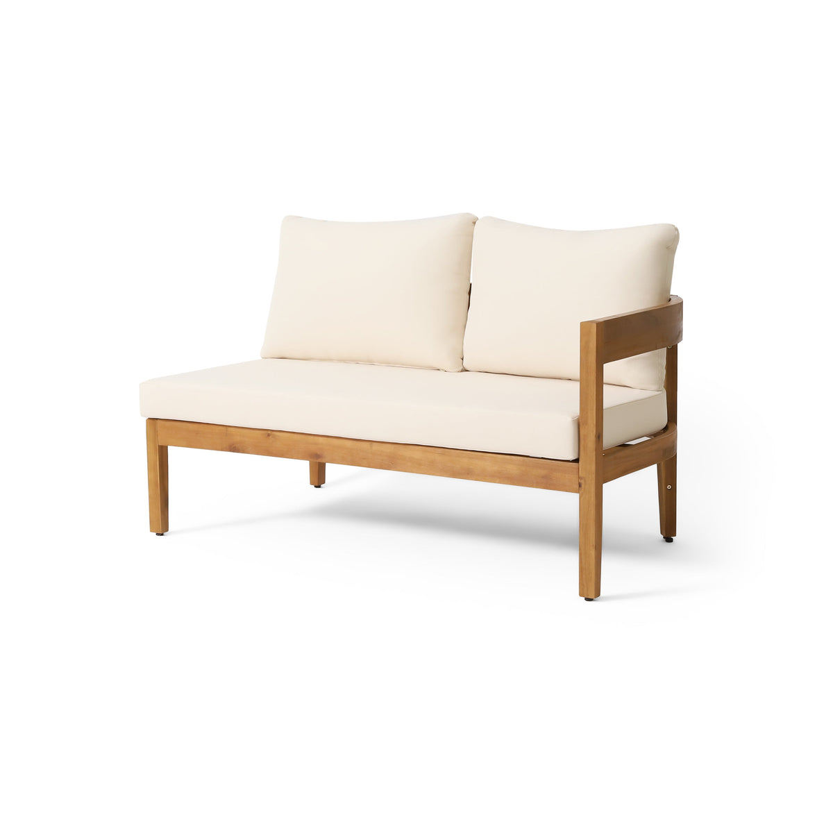 Brooklyn 3-Pieces Patio Conversation Set with Acacia Wood - Teak & Beige