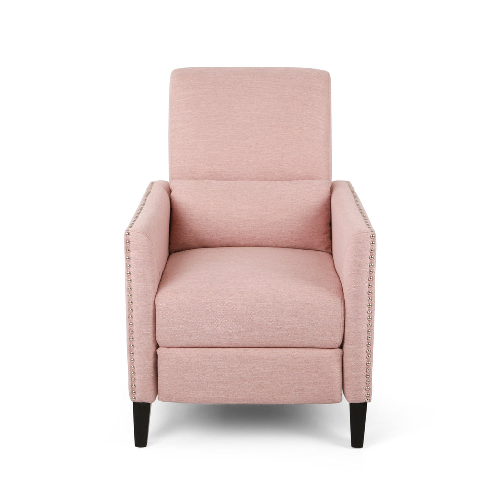 Pushback Recliner Chair with Side Pocket - Blush