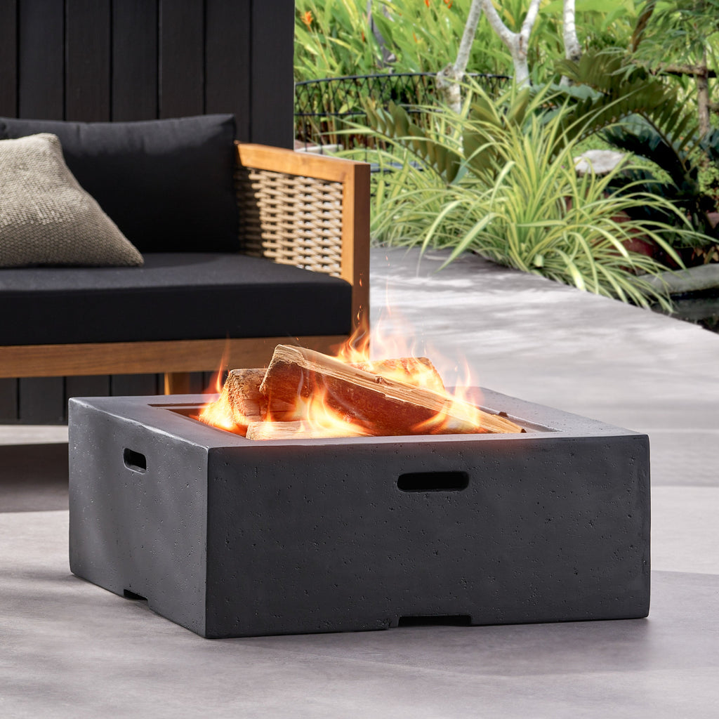 Outdoor 29" Square Wood-Burning Fire Pit