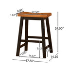 Wood 24" Saddle Stool with Saddle Seat - Walnut