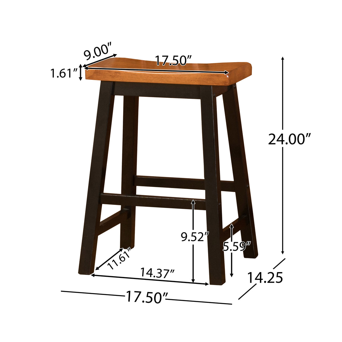 Wood 24" Saddle Stool with Saddle Seat - Walnut